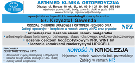 lek. med.<br>KRZYSZTOF GAWENDA  ortopeda w Olsztynie