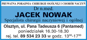 dr n. med. JACEK NOWAK chirurg naczyniowy w Olsztynie