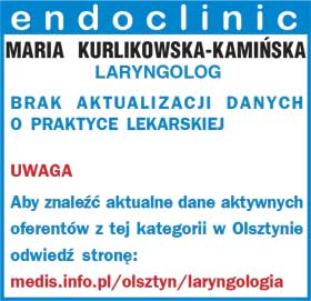 lek. med. MARIA KURLIKOWSKA-KAMIŃSKA laryngolog foniatra w Olsztynie