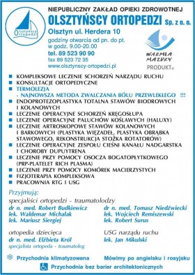 dr n. med. ROBERT BUDKIEWICZ ortopeda Olsztyn