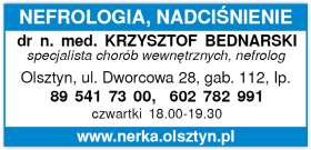dr n. med.<br>KRZYSZTOF  BEDNARSKI nefrolog w Olsztynie